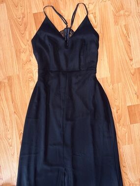 Lulu's Black Strapless-Look Lace-Trim Maxi Dress